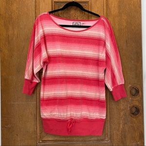 Juicy Couture terry cloth stripe sweater top pink